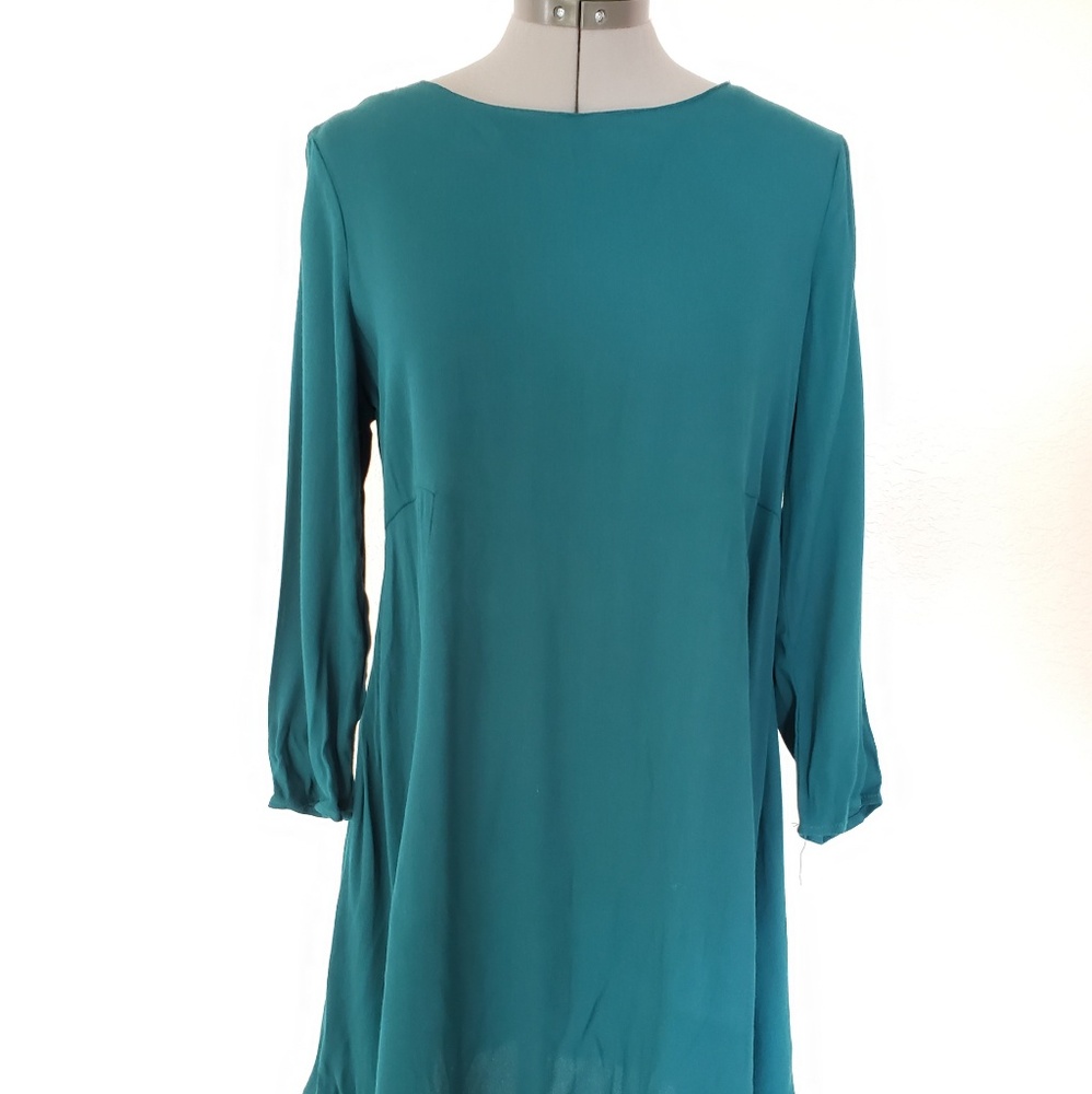 Dark green shift dress